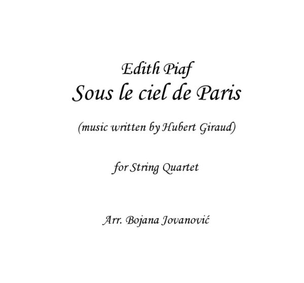 Sous le ciel de Paris (Edith Piaf) - Sheet Music