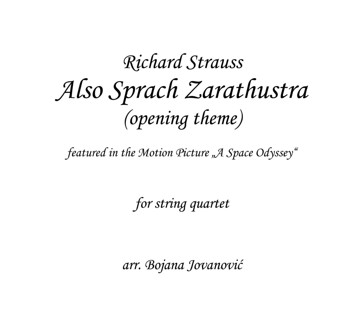 Also Sprach Zarathustra (R.Strauss) - Sheet Music