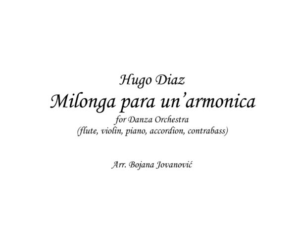 Milonga para un'armonica (Hugo Diaz) - Sheet Music