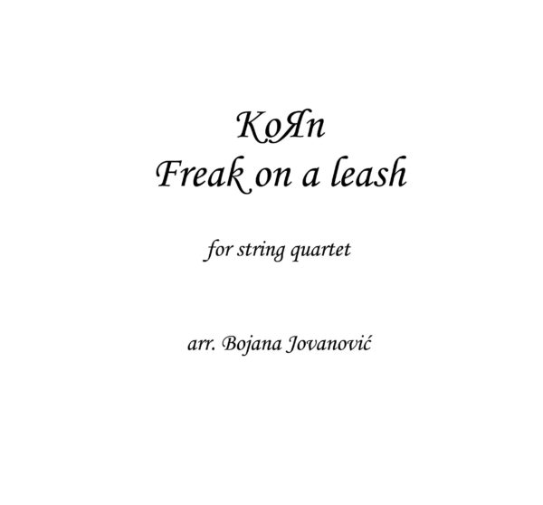 Freak on a leash Sheet music Korn for String Quartet Violin