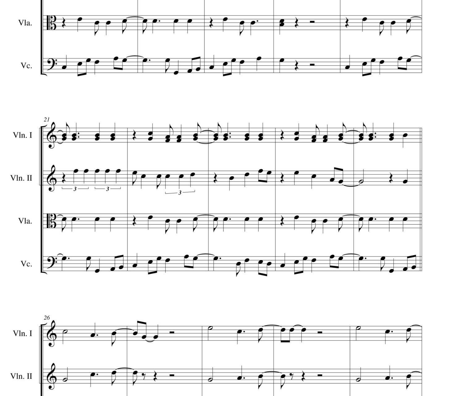 La Bamba Sheet music - Los Lobos - for String Quartet - Violin - Viola -  Cello