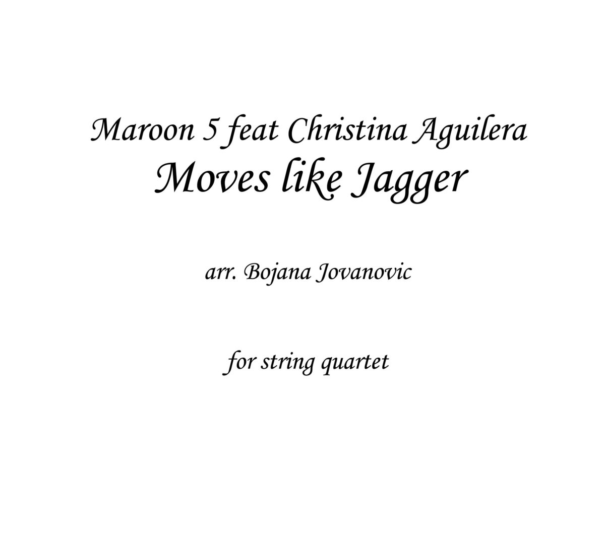 Moves like Jagger (Maroon 5) - Sheet Music