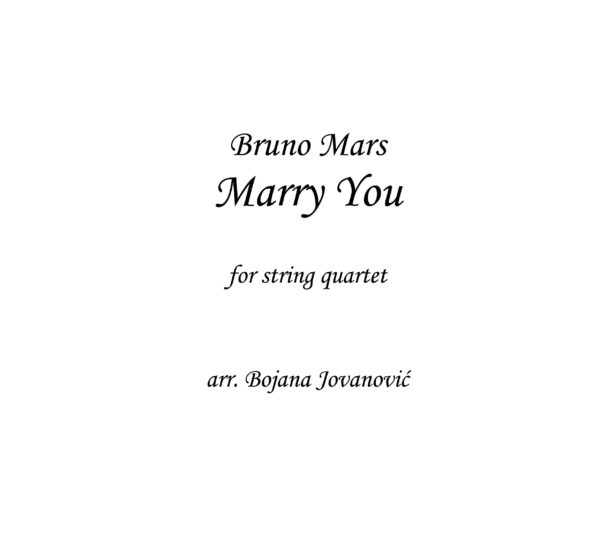 Marry you (Bruno Mars) - Sheet Music