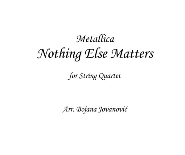 Nothing Else Matters Metallica Sheet music