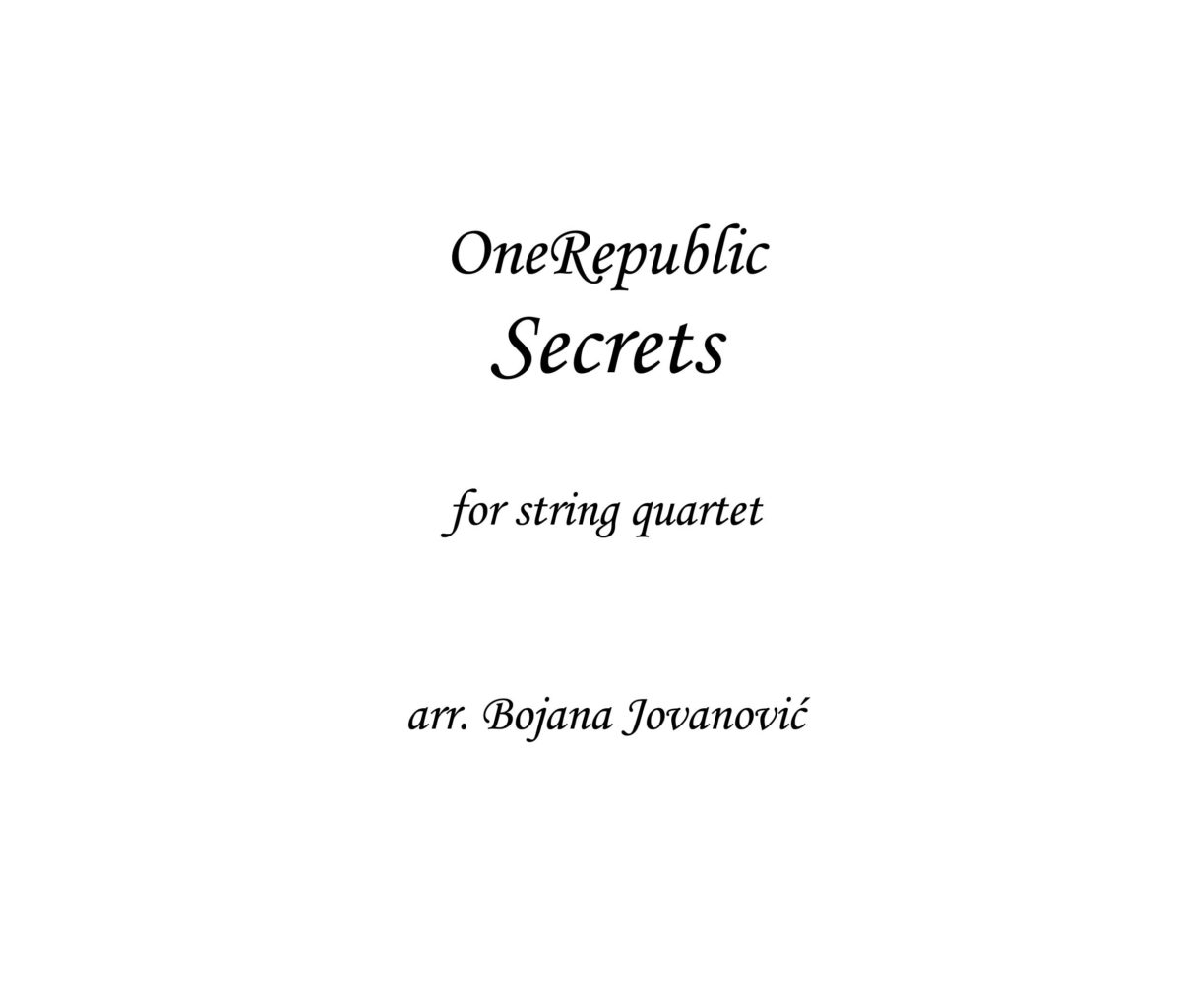 one republic secrets violin sheet music