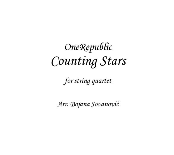 Counting stars (OneRepublic) - Sheet Music