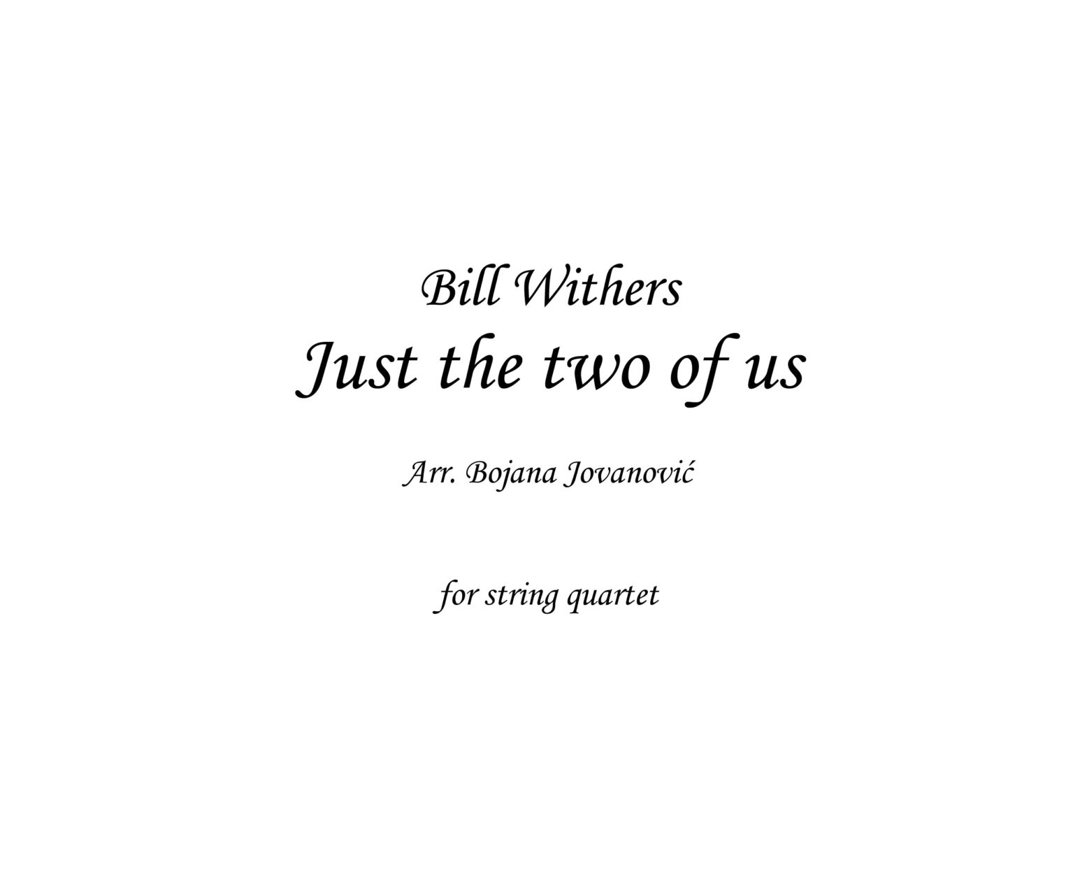 Just The Two Of Us Sheet Music  Grover Washington Jr. feat. Bill
