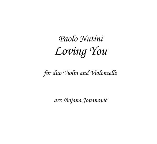 Loving You (Paolo Nutini) - Sheet Music