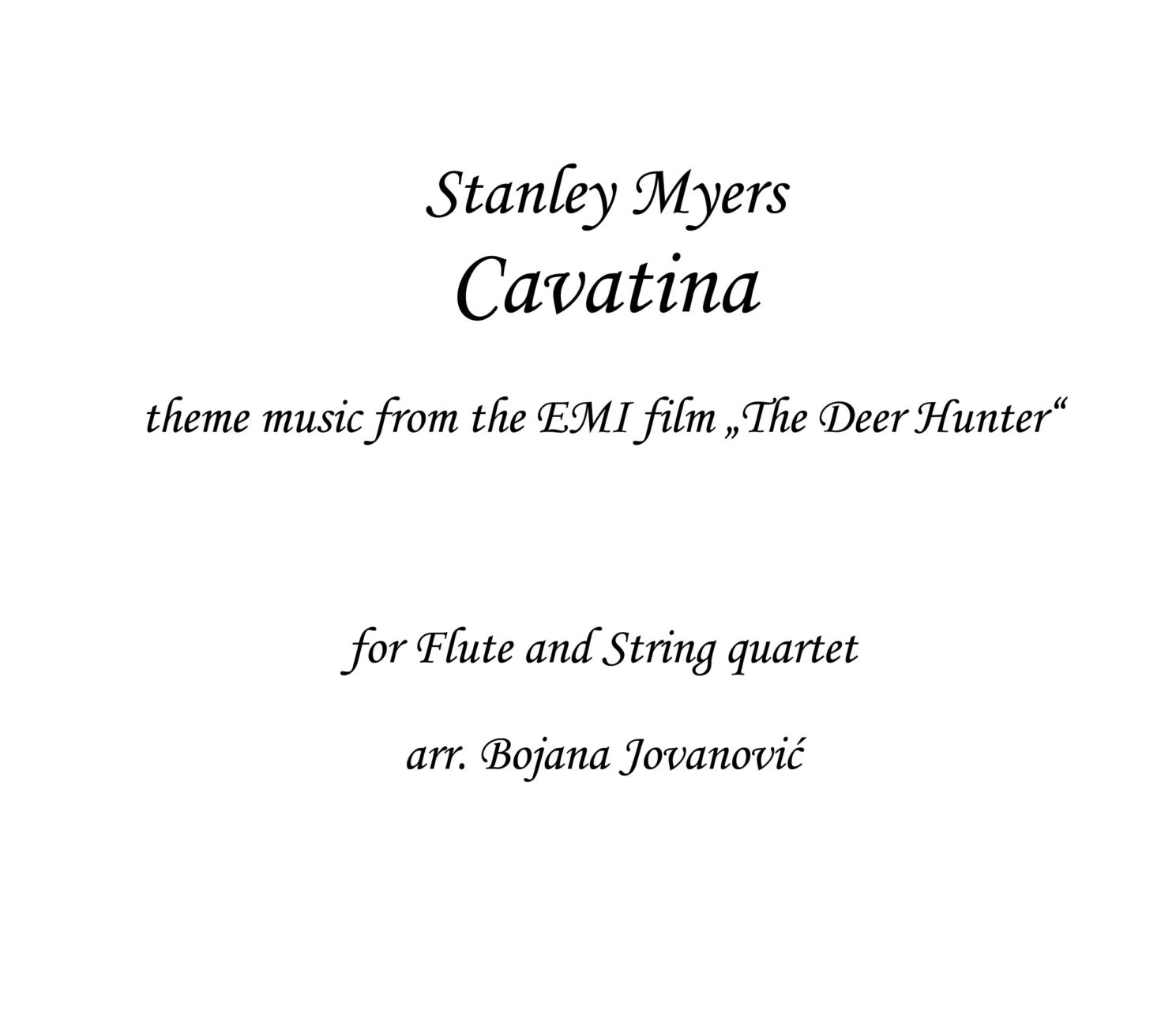 Cavatina (from The Deer Hunter) Sheet Music