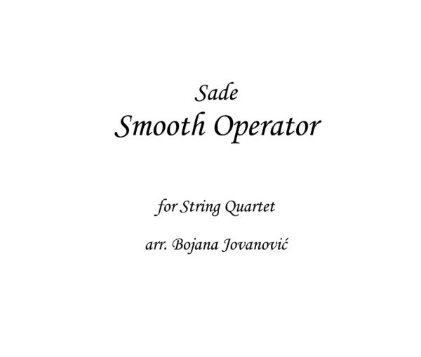 Smooth Operator Sade Sheet music