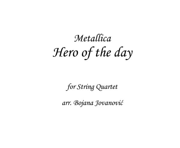 Hero of the day Metallica Sheet music