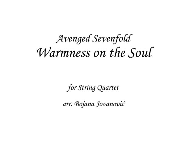 Warmness on the Soul Avenged Sevenfold Sheet music
