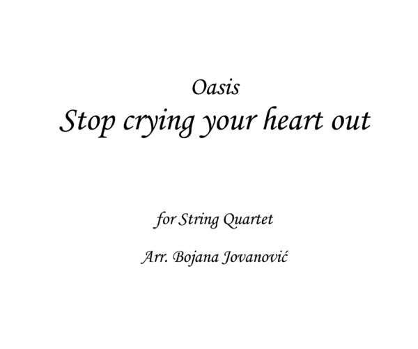 Stop crying your heart out Oasis Sheet music